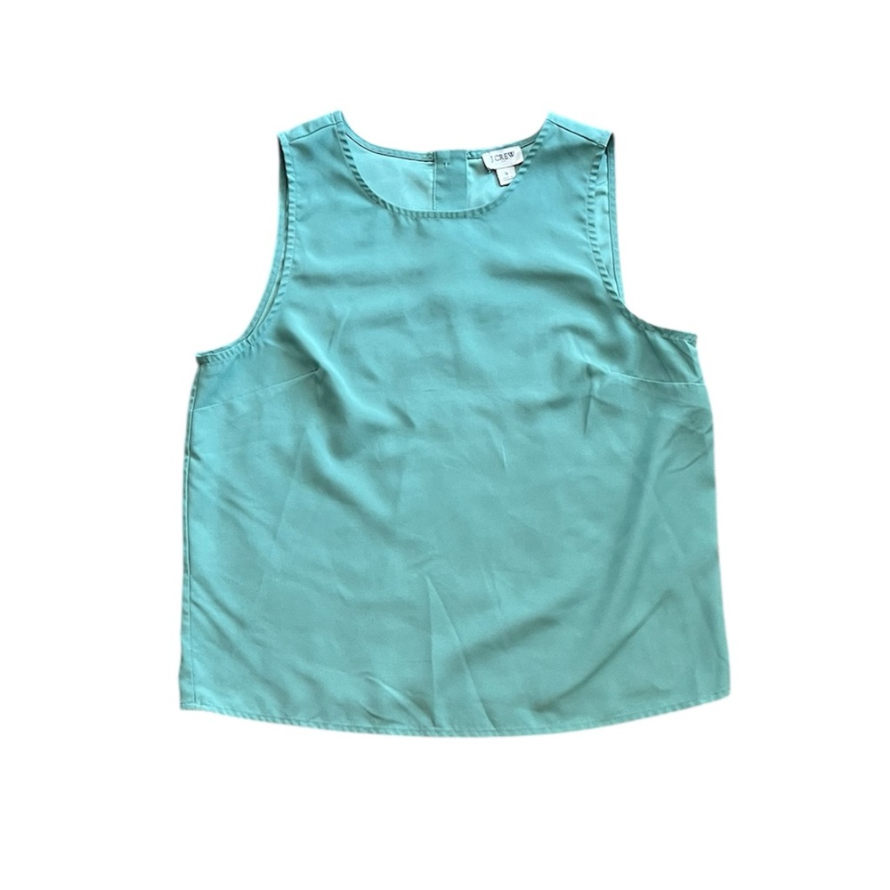 J. Crew Pastel Green Sleeveless Button Back Top Blouse Size Small